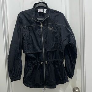 Vintage Reebok Black Drawstring Windbreaker Jacket 90s Track Nylon Sz S